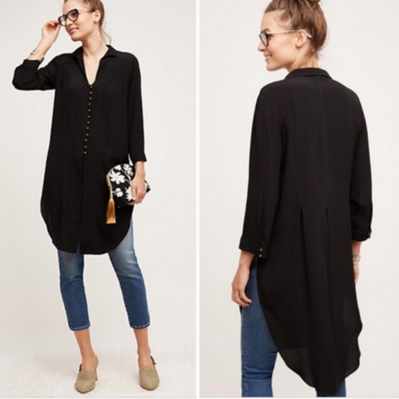 Anthropologie Tops - 2 Anthro Maeve Black Ceycen Button Down Tunic